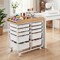 10 Drawer Rolling Storage Cart With Wheels Organizer MDF Top Metal Frame For Office Craft Supplies